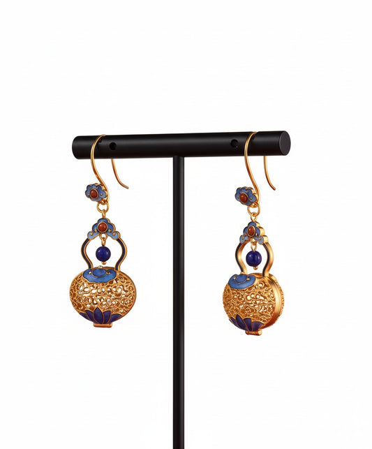Filigree Gourd Earrings | Handcrafted Blessings of Fortune