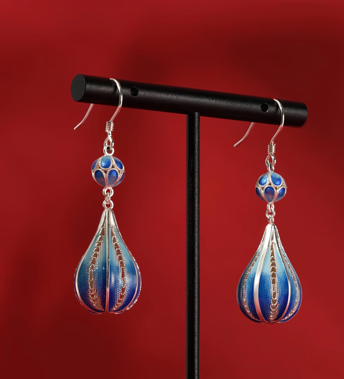 Ocean’s Tear Earrings | Semi-Handcrafted Elegance in Blue