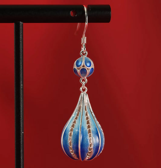 Ocean’s Tear Earrings | Semi-Handcrafted Elegance in Blue